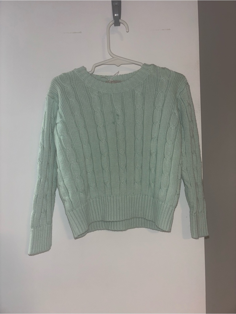 The Beaufort Bonnet Company Mint Green Cable Knit Sweater